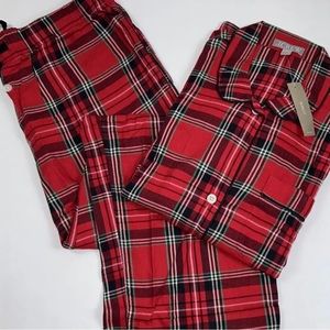 NWOT J Crew red plaid holiday pajamas size xl